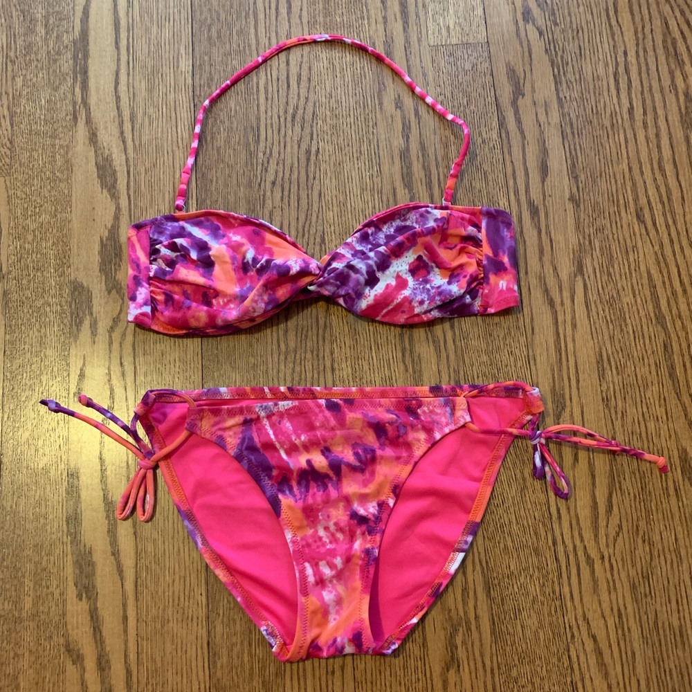VS pink orange purple tie dye bikini